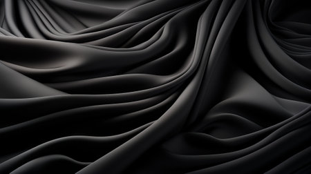 A captivating image of an abstract design, featuring a black fabric with intricate folds that evoke a sense of mystery and sophisticationの素材