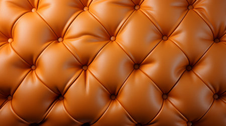 Vibrant orange adds a pop of color to the luxurious leather upholstery of an indoor chair and ottomanの素材