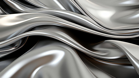 A shimmering silver sea of abstract waves cascading upon a fabric canvas, beckoning to be touched and admired for its unique and alluring designの素材