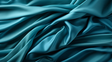 A luxurious silk garment shimmers with elegance, draping gracefully over the wearer's body in a striking shade of blueの素材
