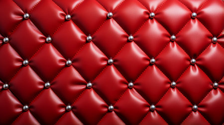 A luxurious maroon leather chair adorned with intricate silver buttons, adding a touch of elegance and sophistication to any indoor spaceの素材