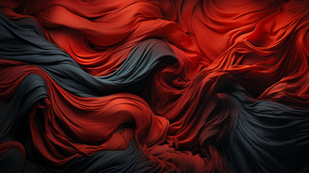 An evocative and dynamic abstract painting, awash in vibrant red and black hues, captures the essence of artistic expression and captures the viewer's attention with its striking use of colorの素材