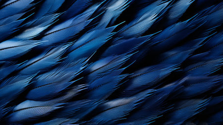 A stunning abstract portrayal of a vibrant blue peacock feather, showcasing the intricate details and natural beauty of this majestic bird in its outdoor habitatの素材