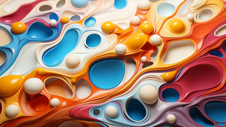 A vibrant masterpiece, swirling with abstract white and orange circles, evoking the beauty and creativity of artの素材