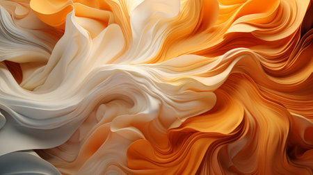 An intricate abstract landscape of warm peach and orange hues woven together on a delicate fabric, evoking a sense of softness and intimacyの素材