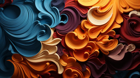 A vibrant explosion of artistry, blooming with abstract flowers and mesmerizing swirls, evoking a sense of wonder and joyの素材