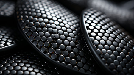 A stunning array of sleek, modern kitchenware, adorned with a pattern of tiny black dots, evokes a sense of sophistication and refinementの素材
