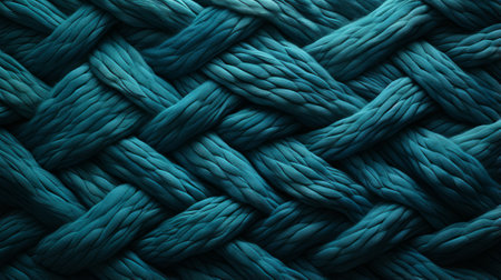A vibrant and intricate textile, the blue woven fabric captivates with its delicate fiber composition and mesmerizing patternの素材