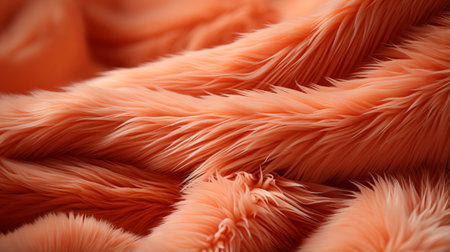 Vibrant orange hues dance across the soft, natural material of a fluffy animal's pink fur, captivating the eye with its wild and whimsical beautyの素材