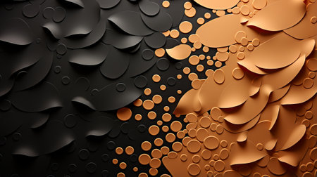 A mesmerizing abstract of intertwined black and orange patterns that evokes a sense of intrigue and curiosityの素材