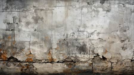 Raw and sturdy, the textured concrete wall looms large, hinting at secrets and stories within its unyielding facadeの素材