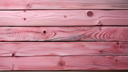 A rustic pink plank stands out among a sea of wooden lumber, evoking feelings of warmth and nostalgia in its unique grain and textureの素材