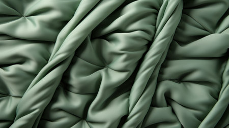 A vibrant green blanket adorned with intricate patterns, evoking feelings of comfort and coziness as it wraps around the body like a soft, protective layer of clothingの素材