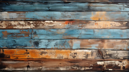 A striking abstract composition of textured wooden planks evokes a sense of rustic charm and artistic expressionの素材