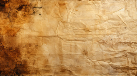 A forgotten note, wrinkled and marred, bearing the muted hues of beige, brown, and tanの素材