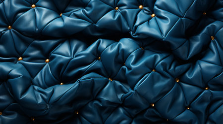A vibrant burst of color and comfort, this close-up captures the luxurious essence of an indoor space adorned with a stunning blue leather upholsteryの素材