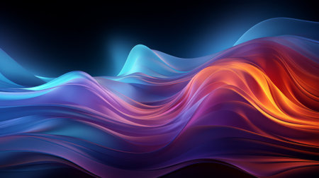 An ethereal blend of vibrant hues and organic shapes dance upon the darkness, evoking a mesmerizing sense of otherworldly beauty through the lens of fractal artの素材
