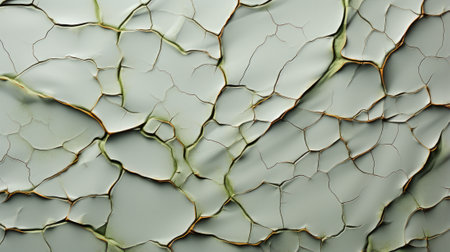 An intricate abstract design of a plant-like pattern emerges from the cracks of a white surface, its vibrant orange streaks symbolizing growth and resilienceの素材