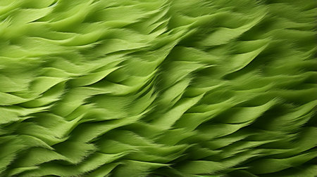 Vibrant green fur, resembling a lush plant, adorned with intricate patterns, evokes a sense of natural beauty and earthy eleganceの素材