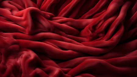 A vibrant burst of color and texture, this maroon fabric invites you to run your fingers over its soft, rich surface and imagine the endless possibilities of fashion and designの素材