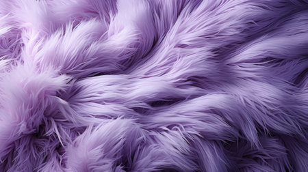 Vibrant and soft, a regal feathered fur demands attention with its rich purple hues and luxurious textureの素材