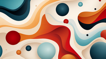 A vibrant display of artistic mastery, featuring a whimsical fusion of cartoonish elements and intricate graphics, brought to life through a bold and abstract paintingの素材
