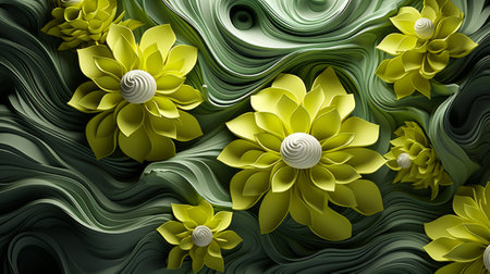 Vibrant petals bloom in intricate patterns, revealing the delicate beauty of nature in a captivating close-upの素材