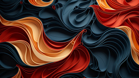Vibrant hues dance and collide in a mesmerizing display of abstract fractal art, painting a swirling masterpiece that evokes a sense of wonder and imaginationの素材