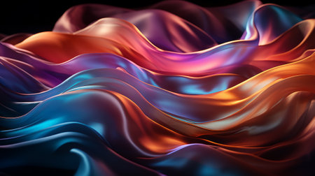 A vibrant kaleidoscope of mesmerizing fractal patterns, bursting with an array of vivid hues and abstract shapes, evoking a sense of dynamic movement in this colorful fabric artworkの素材