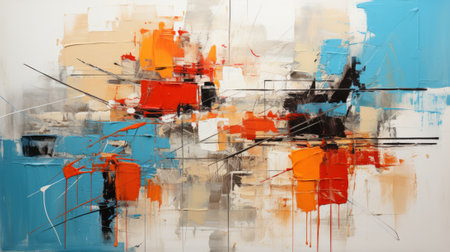 A vibrant masterpiece of blended hues, showcasing the fluidity of modern art through an abstract display of paintの素材