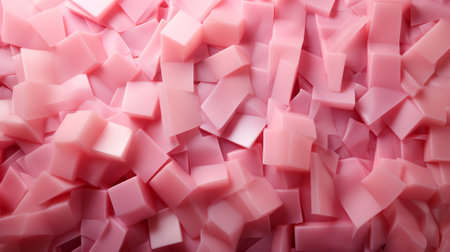 A tantalizing display of vibrant pink treats arranged in a mouth-watering pile, ready to satisfy any craving for sweetnessの素材