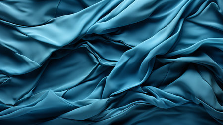 A stunning garment crafted from a rippling, cerulean fabric evokes a sense of fluidity and modernity, capturing the essence of abstract fashionの素材