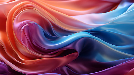 An enchanting lilac fabric cascades in a captivating wave, embodying abstract art with vibrant colors that evoke a sense of whimsy and wonderの素材