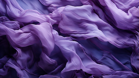 An intricate blend of violet, lilac, and purple threads come together to form an abstract masterpiece, resembling a delicate flower frozen in timeの素材