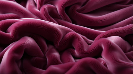 A vibrant bouquet of lilac, magenta, pink, and purple roses bloom against a rich red fabric, capturing the essence of femininity and passionの素材
