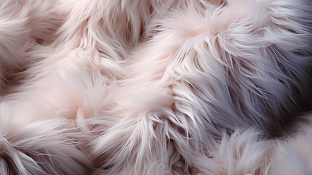 A soft, luxurious fur peeks out from a cozy pile of natural material, evoking the warmth and comfort of sleeping in a furry blanketの素材