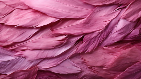 Vibrant shades of pink and purple dance in an abstract display of art, as delicate feathers invite us to explore their intricately detailed beautyの素材
