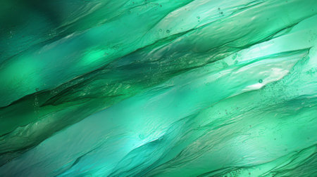A mesmerizing swirl of teal and turquoise fluid dances within the abstract depths of this aqua-colored liquidの素材