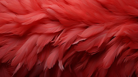 Vibrant red feathers cascade down the graceful neck of a majestic flamingo, capturing the essence of beauty and elegance in this aquatic birdの素材