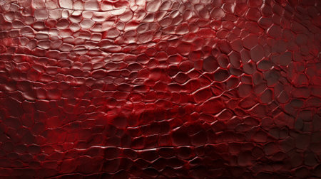 A vibrant swirl of crimson leather evokes the boldness of a fizzy maroon soft drink, creating an abstract composition that ignites the sensesの素材