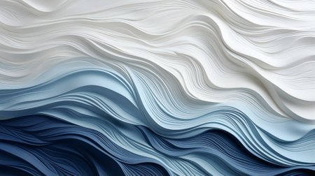Mesmerizing brushstrokes of abstract blue and white swirl together, creating a fluid and captivating painting that embodies the essence of modern artの素材
