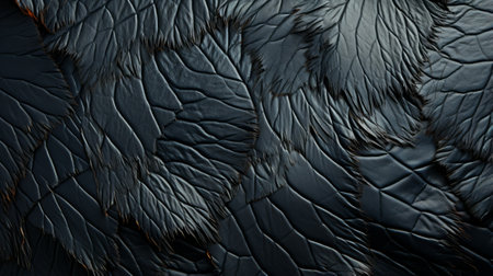 The alluring texture of an animalistic black leather surface beckons with a hint of danger and seductionの素材