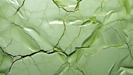 An organic, intricate design of emerald hues and gilded accents creates a sense of fractured beauty on the surface, evoking a feeling of growth and transformationの素材