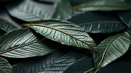 Nature's intricate beauty captured in a vibrant burst of green leaves, each one a testament to the resilience and vitality of the plant kingdomの素材
