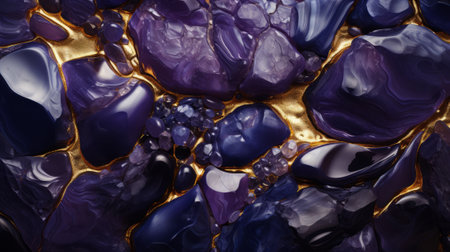 A mesmerizing display of violet and purple hues, crafted with abstract artistry, capturing the rugged beauty of rocks up closeの素材