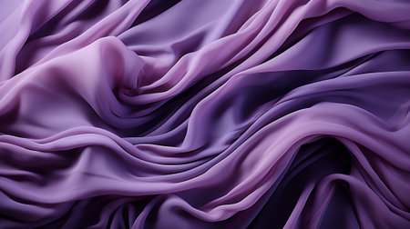 A regal lilac fabric cascades gracefully over a pristine white surface, evoking a sense of luxury and sophisticationの素材