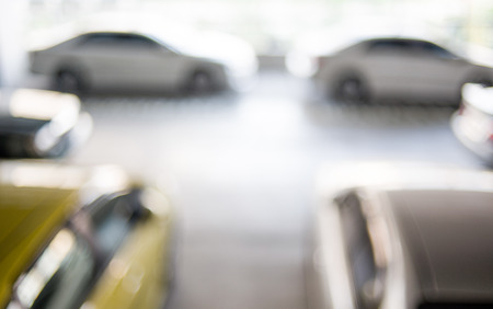 Abstract blur urban indoor car park backgroundの写真素材