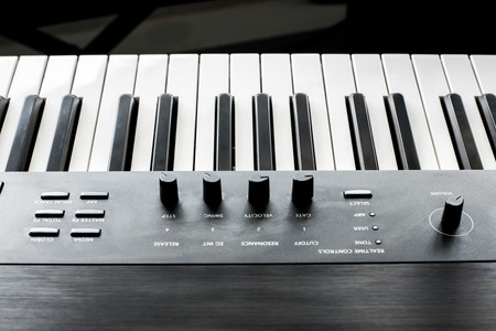 Close up Piano Keyboard synthesizerの写真素材
