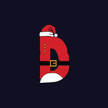 Letter D alphabet Christmas logoのイラスト素材