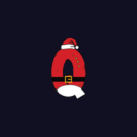 Letter Q alphabet Christmas logoのイラスト素材